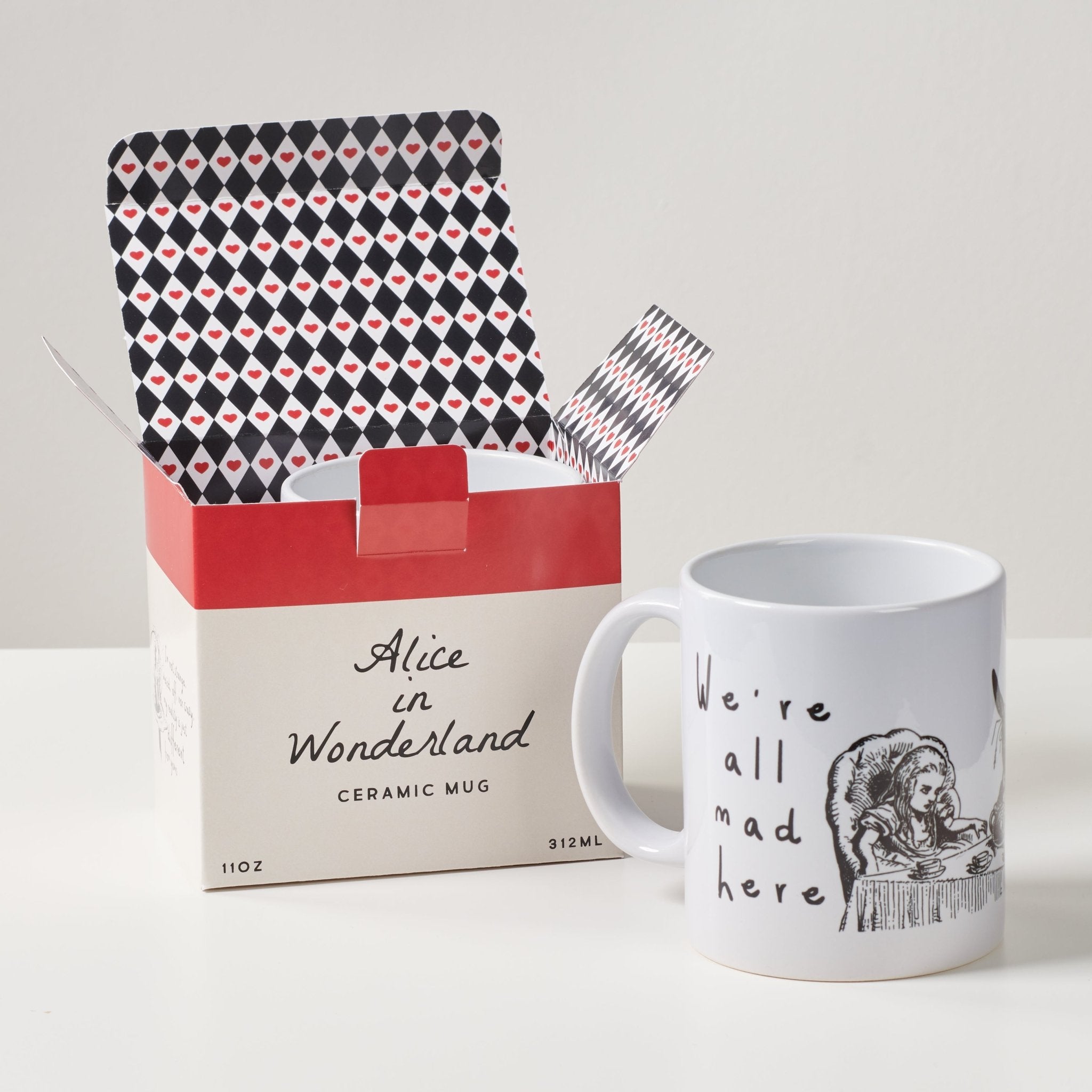 Alice In Wonderland 'We're All Mad Here' Mug - Oakdene Designs