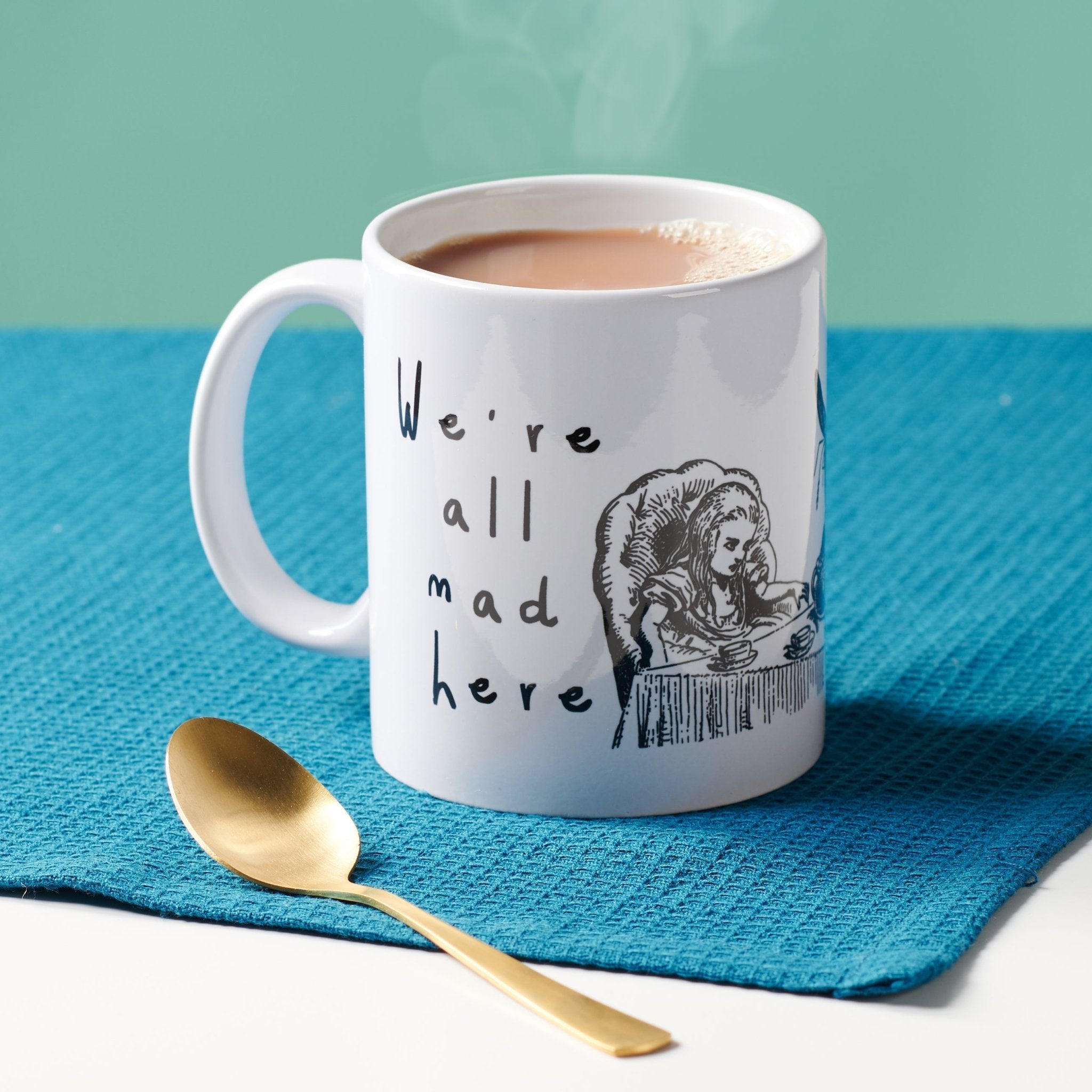 Alice In Wonderland 'We're All Mad Here' Mug - Oakdene Designs