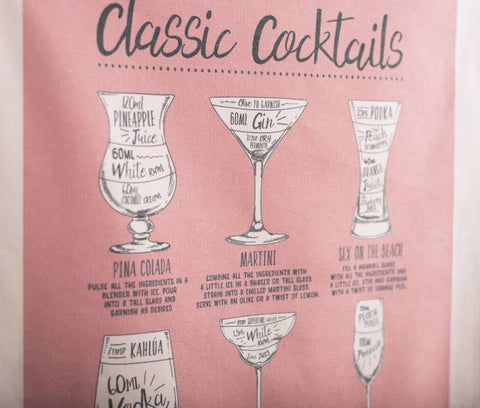 'Classic Cocktails' Tea Towel - Oakdene Designs