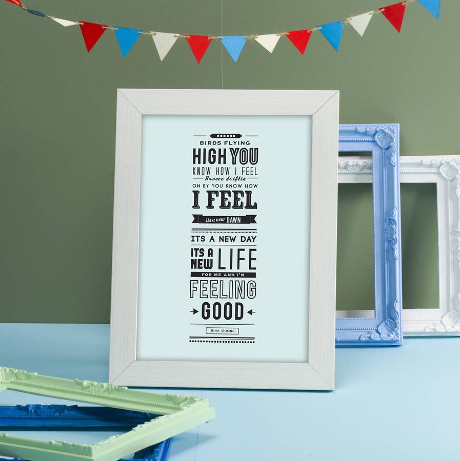 'Feeling Good' Typographic Print - Oakdene Designs