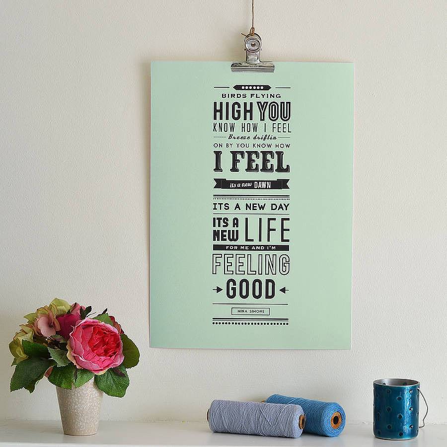 'Feeling Good' Typographic Print - Oakdene Designs