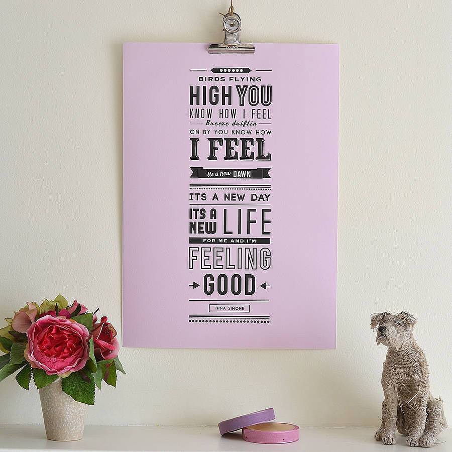 'Feeling Good' Typographic Print - Oakdene Designs