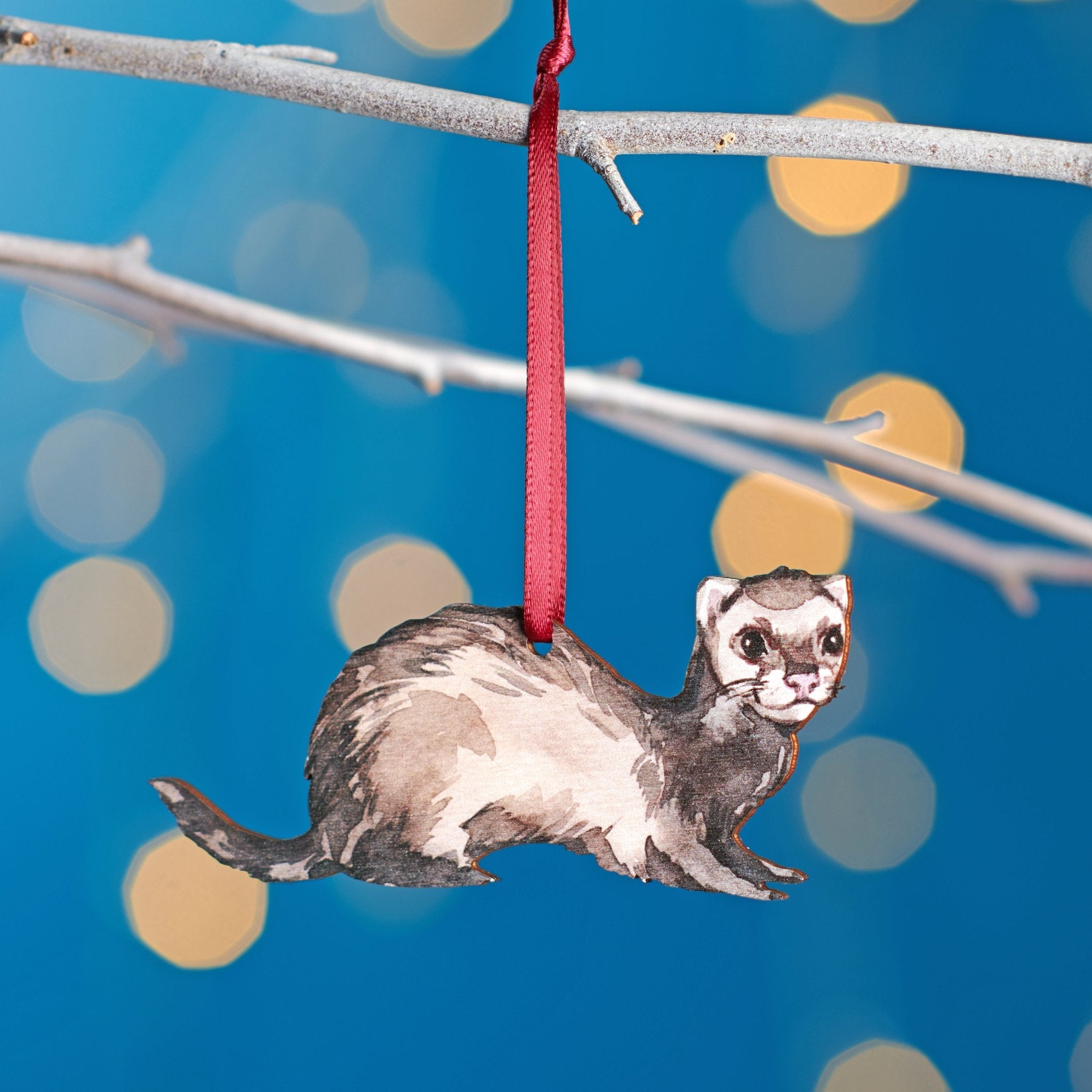 Ferret Christmas Tree Decoration - Oakdene Designs