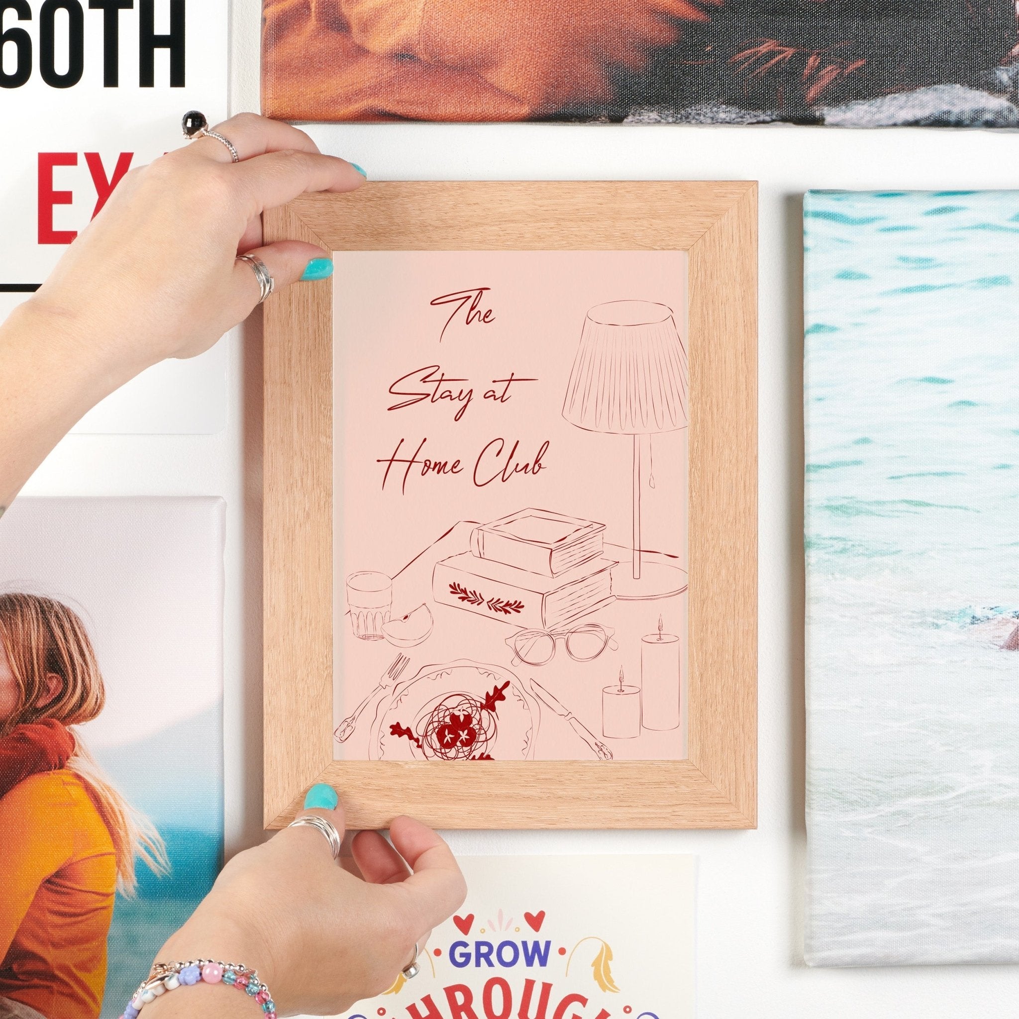 Framed The Stay At Home Club Print - Oakdene Designs