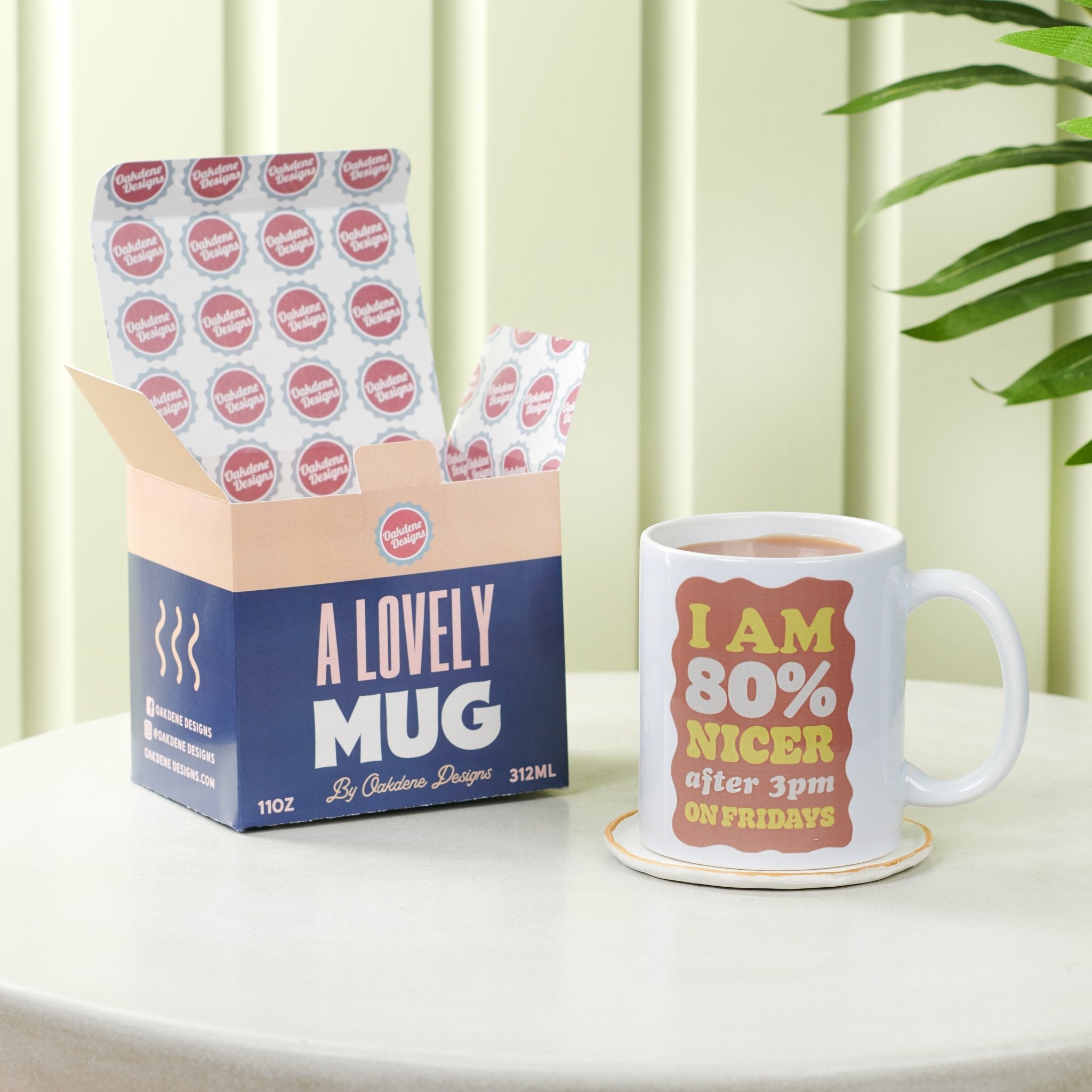 Funny 'I Am 80% Nicer On Fridays' Colourful Mug - Oakdene Designs