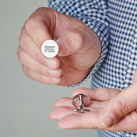 Funny 'If Found Please Return To Wife' Men's Cufflinks - Oakdene Designs