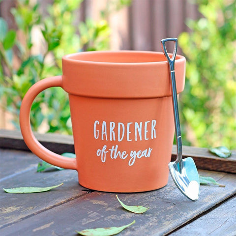 Gardener Of The Year Pot Mug And Shovel Spoon - Oakdene Designs