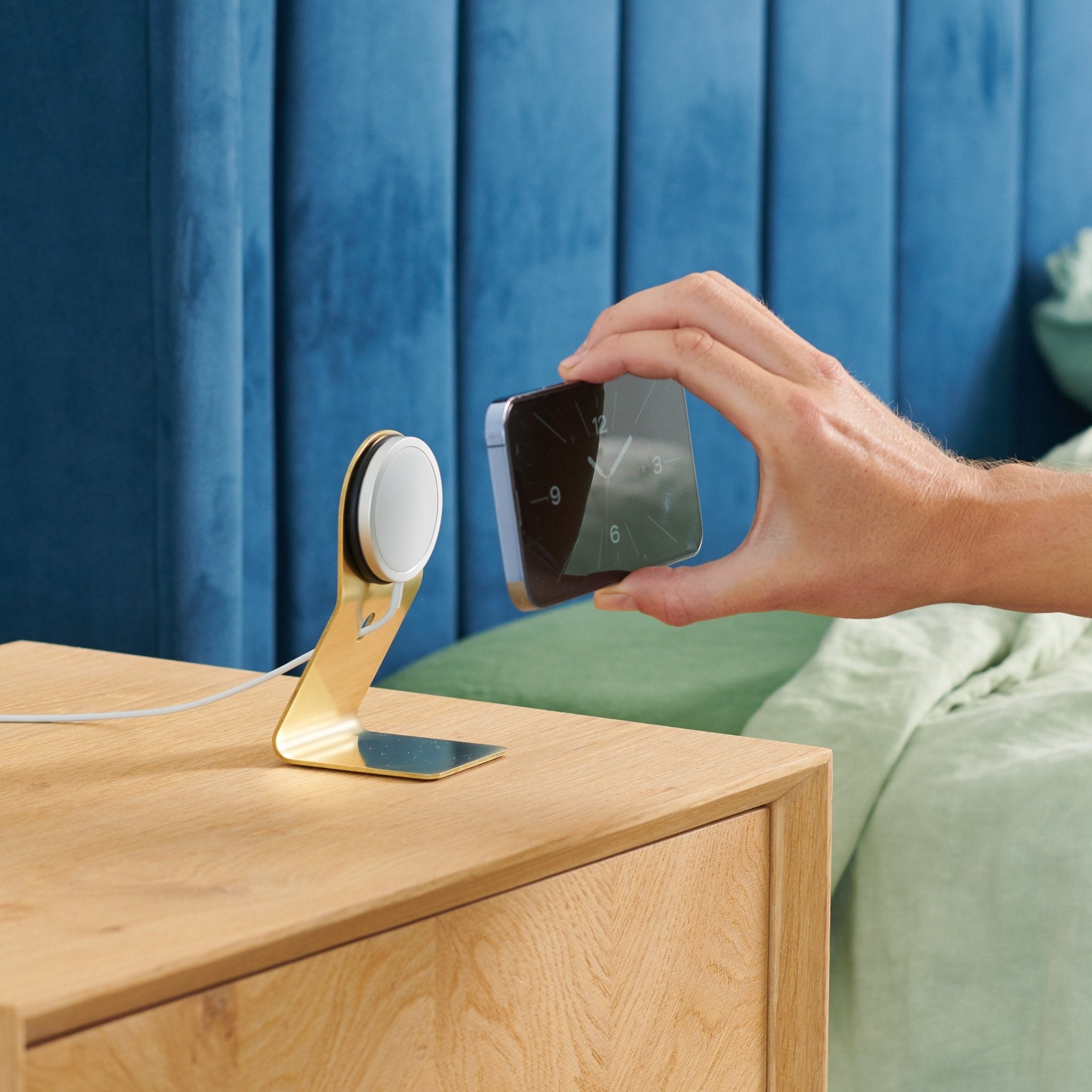 Nightstand Magsafe iPhone Dock | Solid Brass - Oakdene Designs