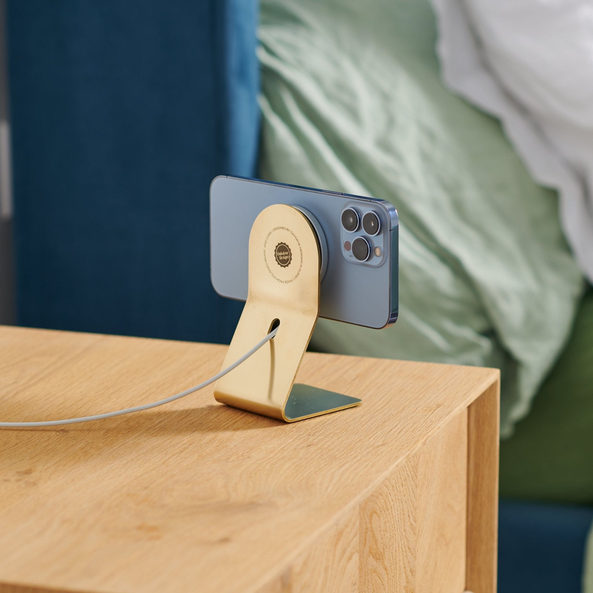 Nightstand Magsafe iPhone Dock | Solid Brass - Oakdene Designs