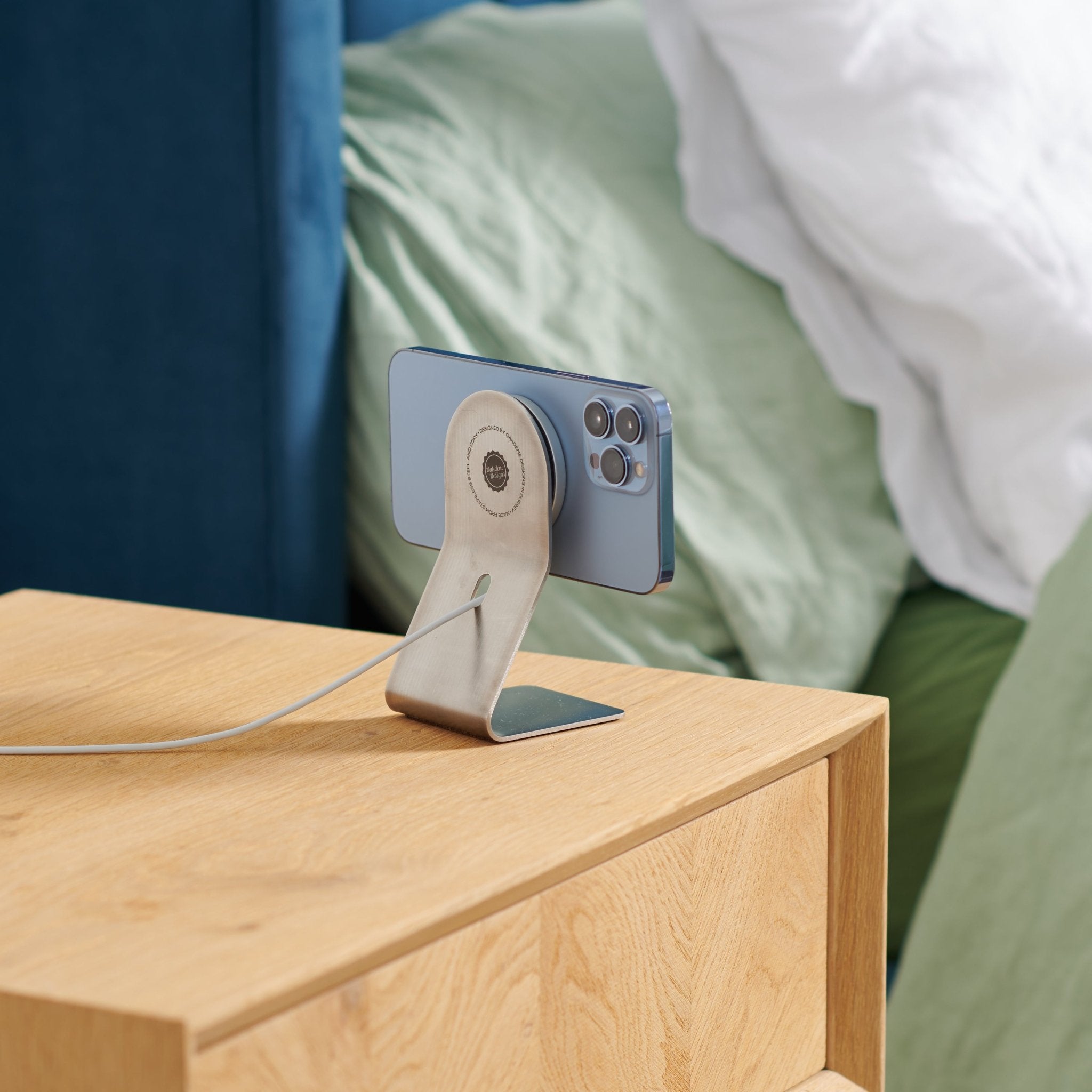 Nightstand Magsafe iPhone Dock | Stainless Steel - Oakdene Designs