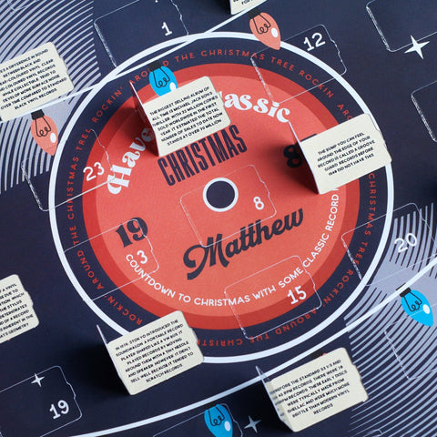 Oakdene Designs Advent Calendar Personalised Vinyl Record Music Advent Calendar