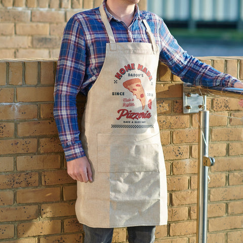 Oakdene Designs Apron / Oven Gloves Personalised Burlap Pizza Apron