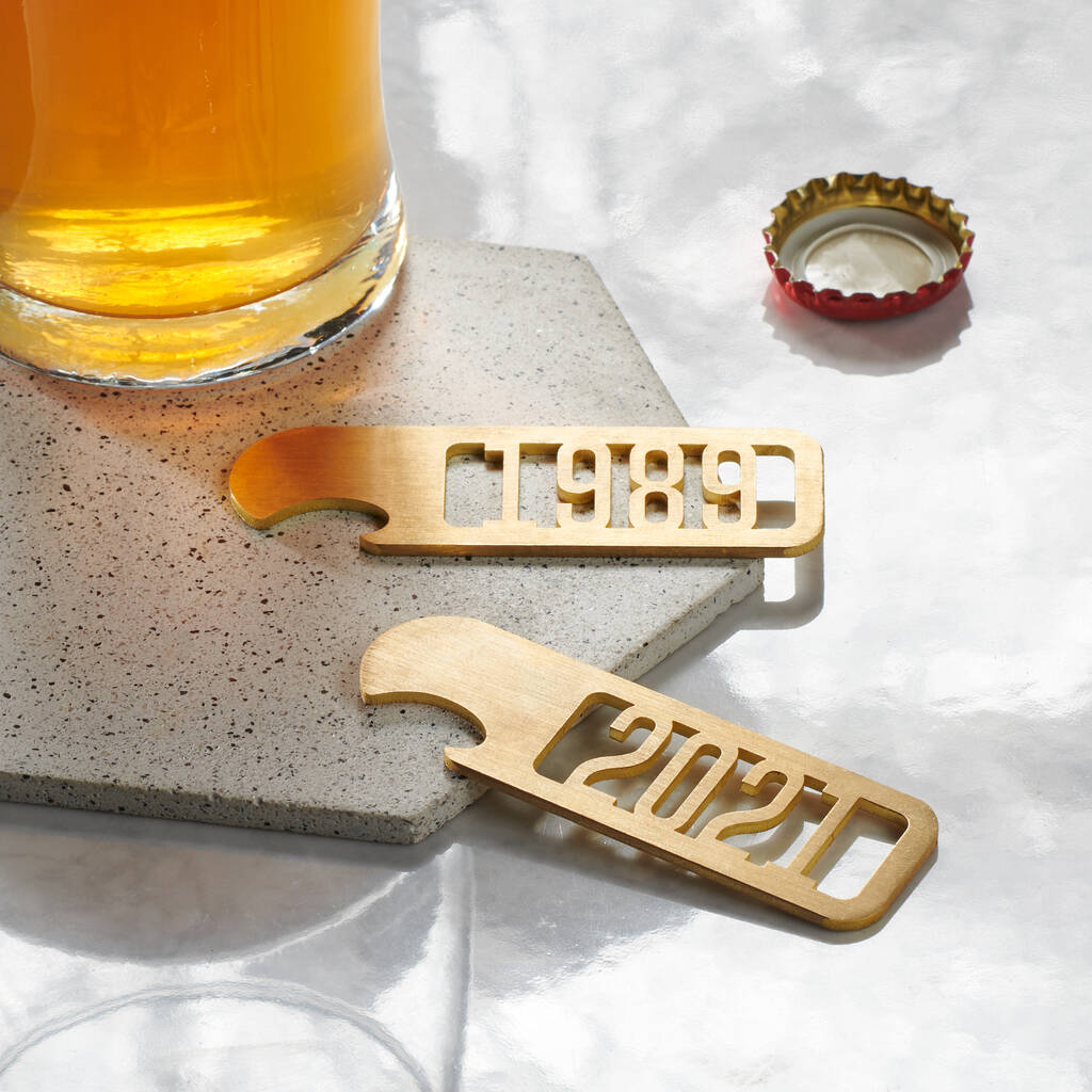 Oakdene Designs Bottle Opener Personalised Solid Brass Year Bottle Opener