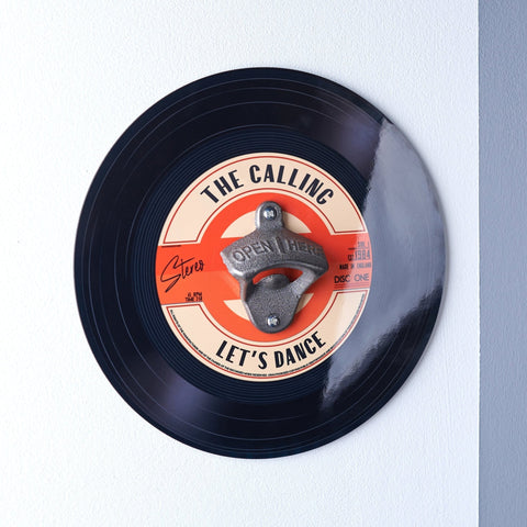 Oakdene Designs Bottle Opener Personalised Wall Mounted Vinyl Record Bottle Opener