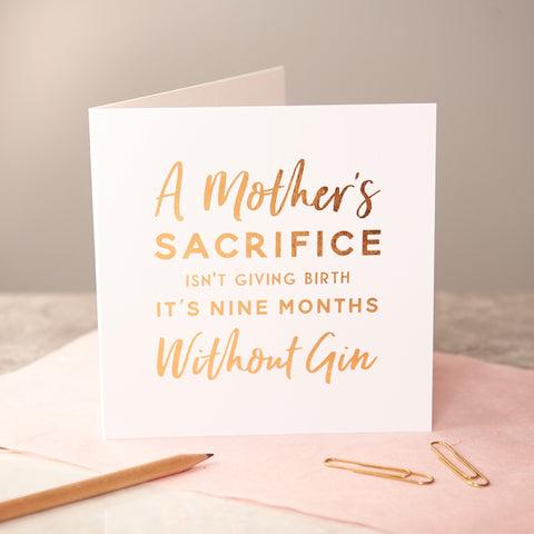 Oakdene Designs Cards 'A Mother's Sacrifice' Copper Foiled New Baby Card