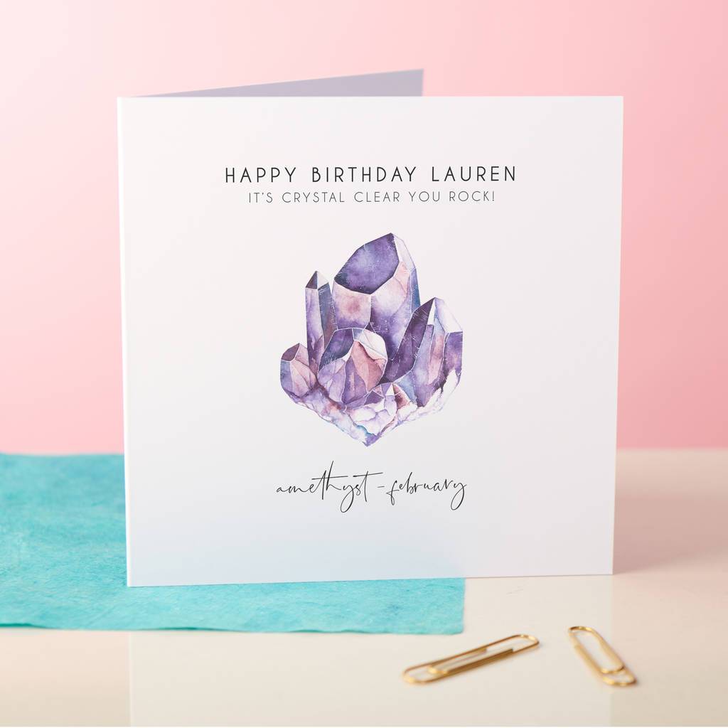 Oakdene Designs Cards Personalised Birthstone Crystal Birthday Card