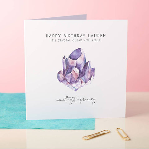 Oakdene Designs Cards Personalised Birthstone Crystal Birthday Card