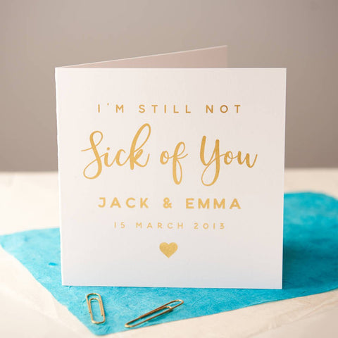 Oakdene Designs Cards Personalised Gold Foiled Couples Anniversary Card