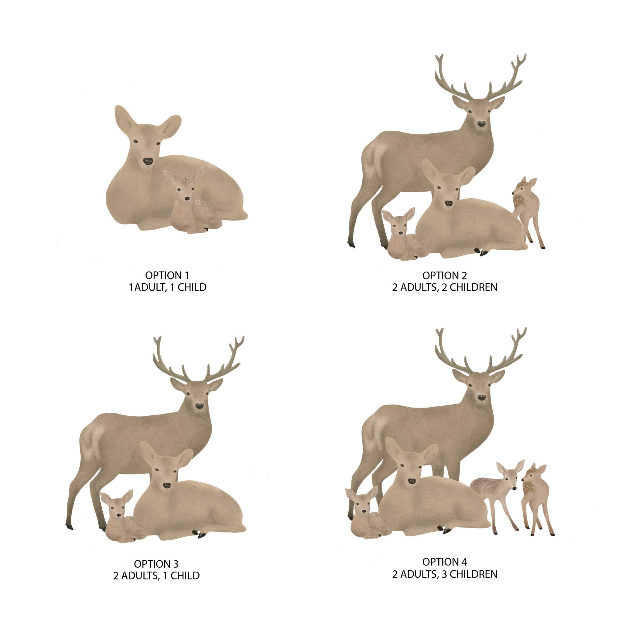 Oakdene Designs Cards Personalised Pack of 10 Stag Family Christmas Cards