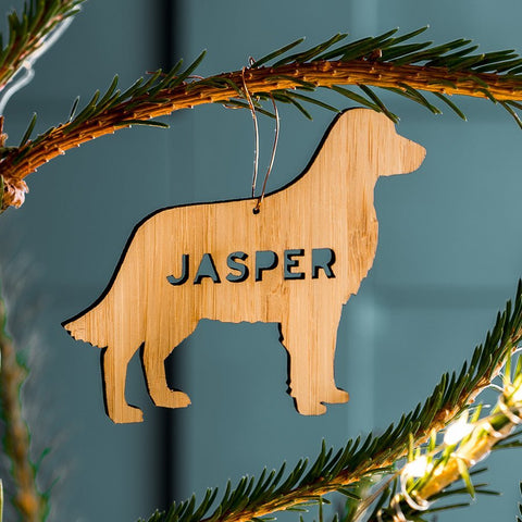 Oakdene Designs Christmas Decorations Bamboo Personalised Pet Christmas Decoration