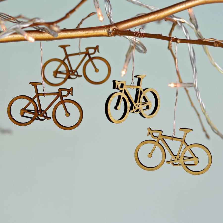 Oakdene Designs Christmas Decorations Christmas Bamboo Bicycle Tree Decorations