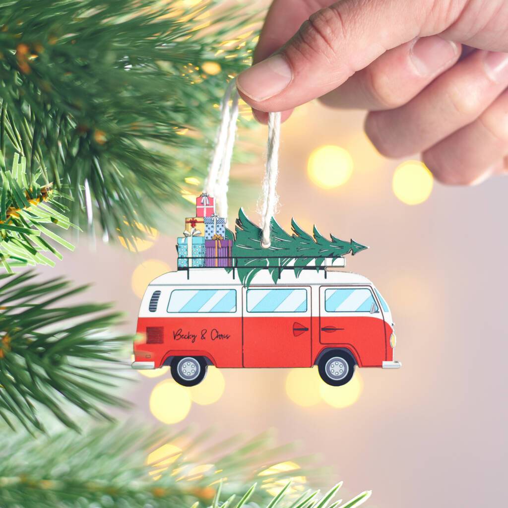 Oakdene Designs Christmas Decorations Personalised Christmas Campervan Hanging Decoration