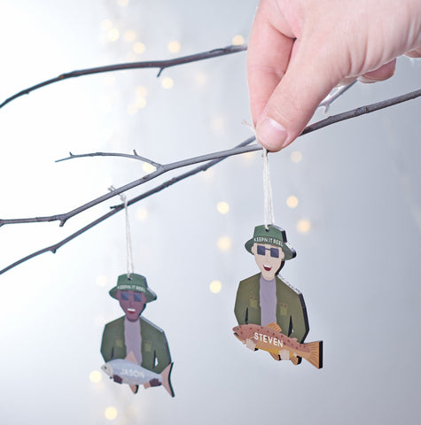 Oakdene Designs Christmas Decorations Personalised Fishing Decoration