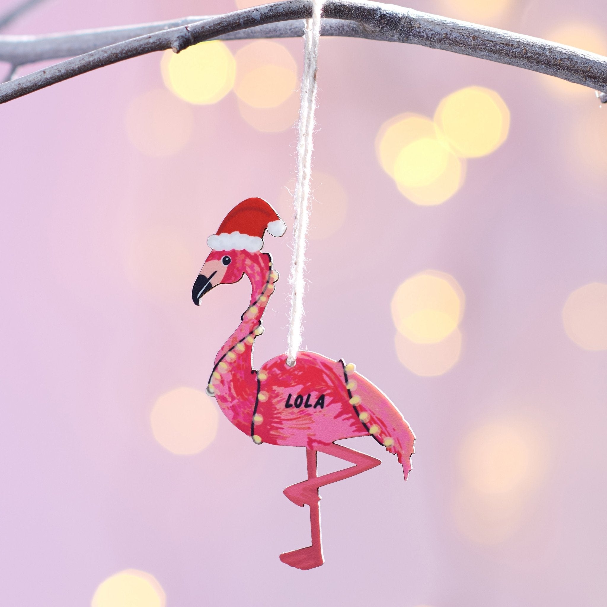 Oakdene Designs Christmas Decorations Personalised Flamingo Decoration