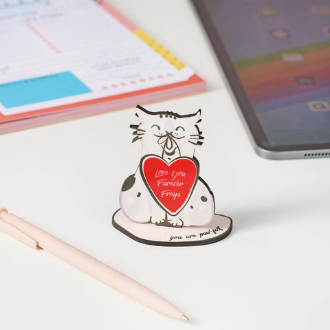 Oakdene Designs Christmas Decorations Personalised 'Love You Furever' Cat Desk Ornament