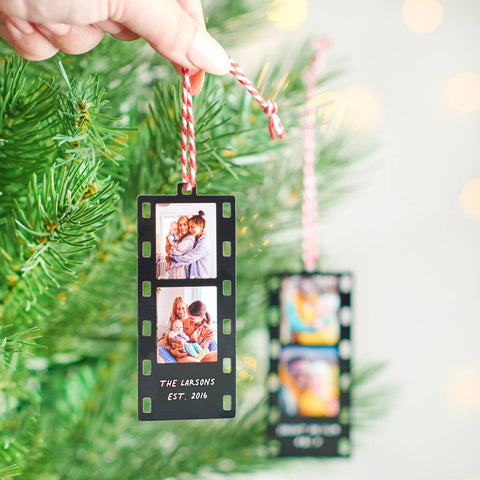 Oakdene Designs Christmas Decorations Personalised Metal Mini Photo Reel Christmas Tree Decoration