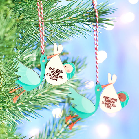 Oakdene Designs Christmas Decorations Personalised New Baby Christmas Tree Decoration