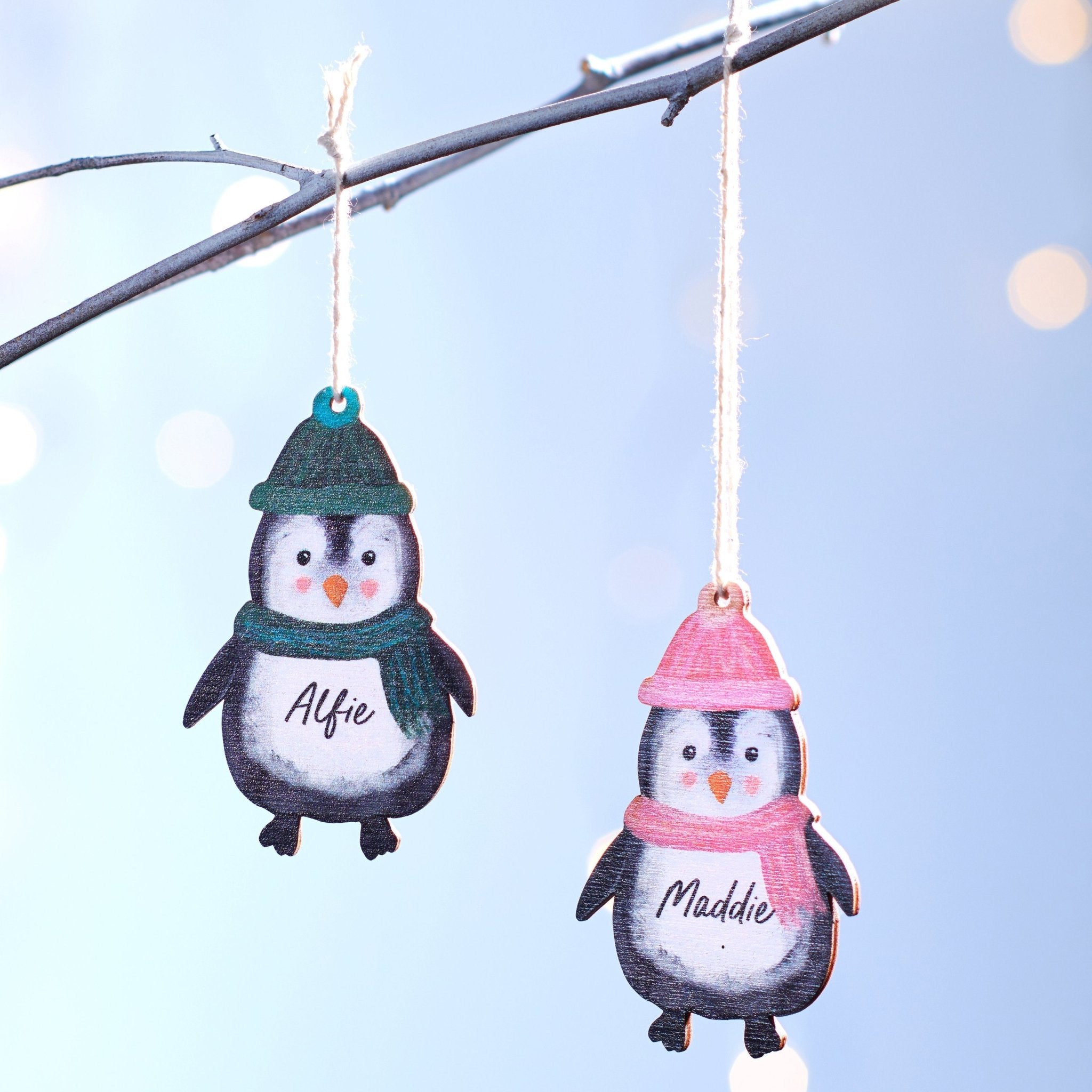 Oakdene Designs Christmas Decorations Personalised Penguin Family Decoration