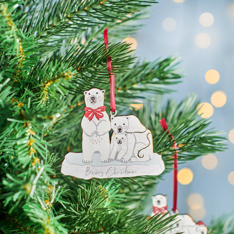 Oakdene Designs Christmas Decorations Personalised Polar Bear Family Christmas