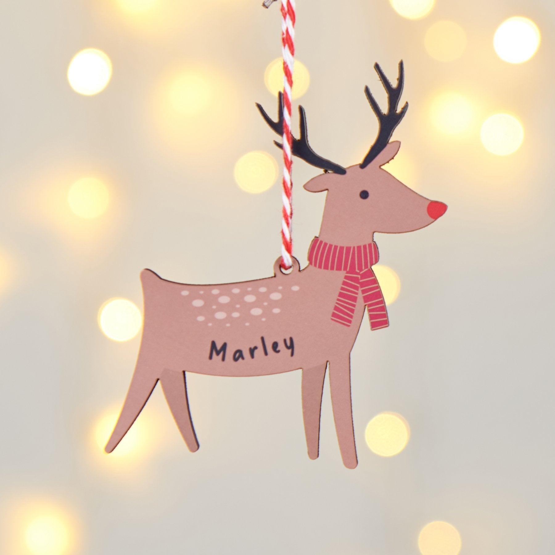 Oakdene Designs Christmas Decorations Personalised Reindeer Hanging Decoration