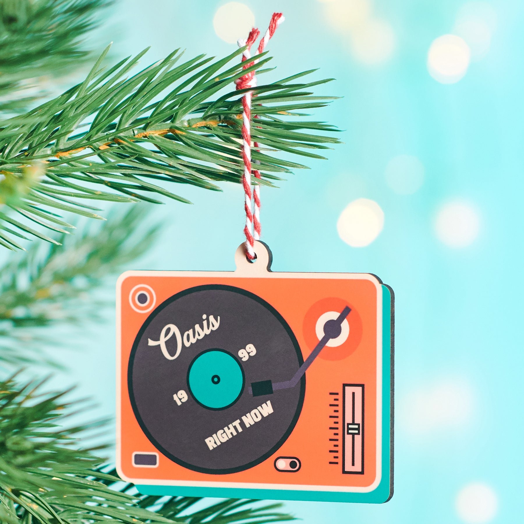 Oakdene Designs Christmas Decorations Personalised Retro Record Christmas Decoration