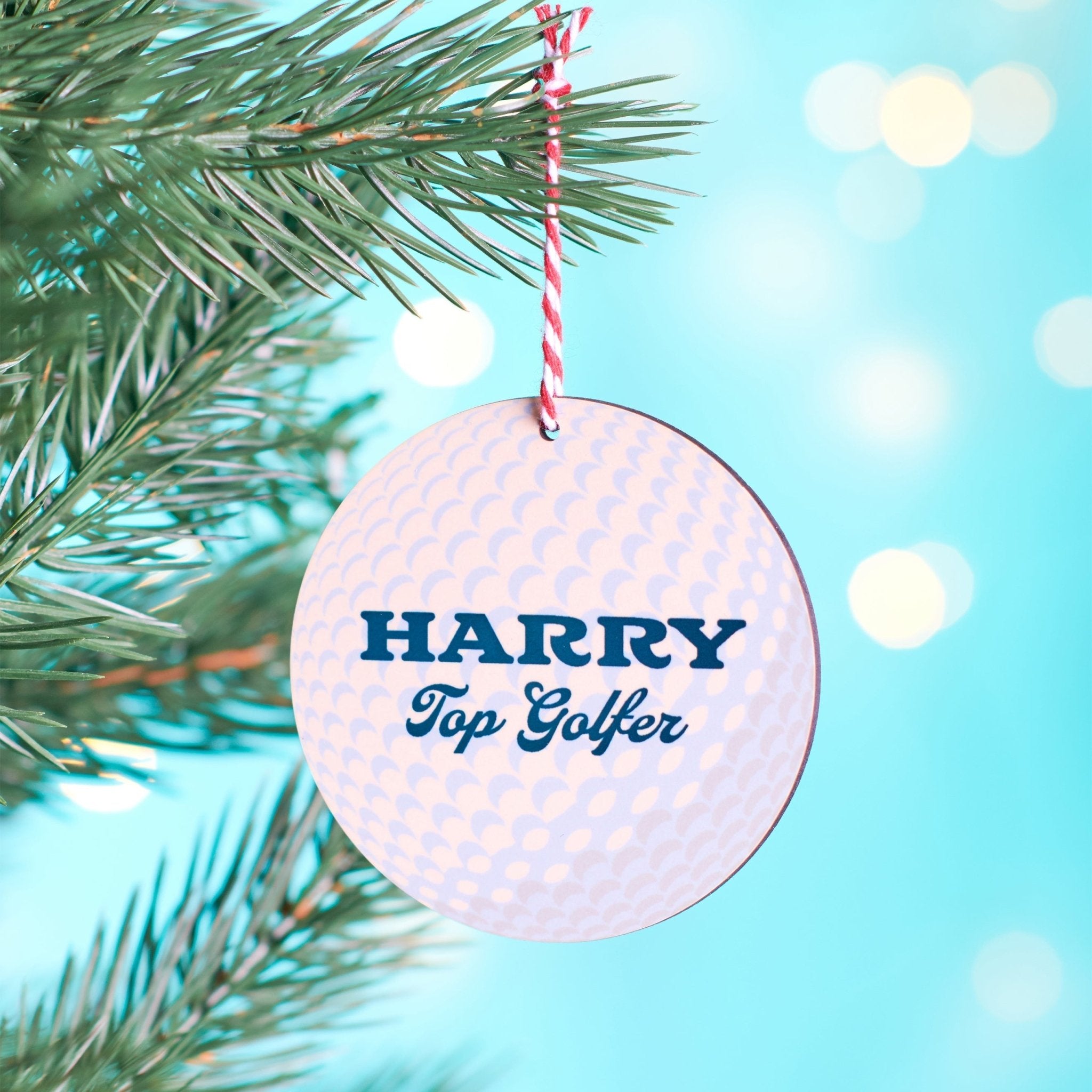 Oakdene Designs Christmas Decorations Personalised Top Golfer Golf Ball Christmas Decoration