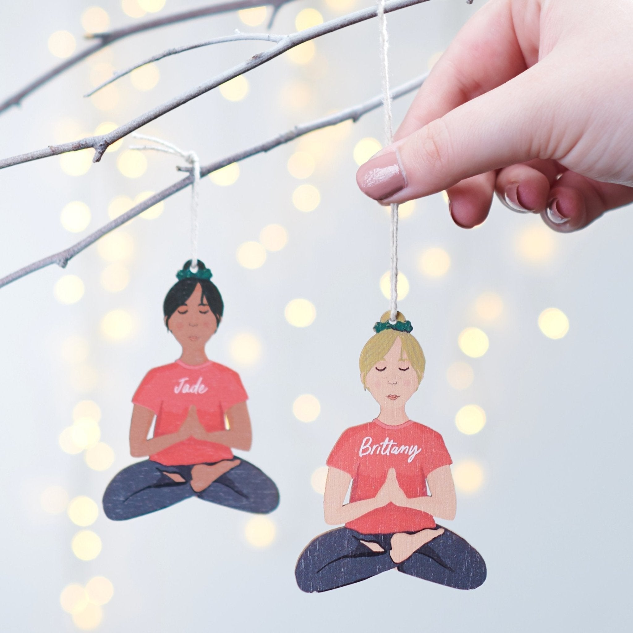 Oakdene Designs Christmas Decorations Personalised Yoga Pose Decoration