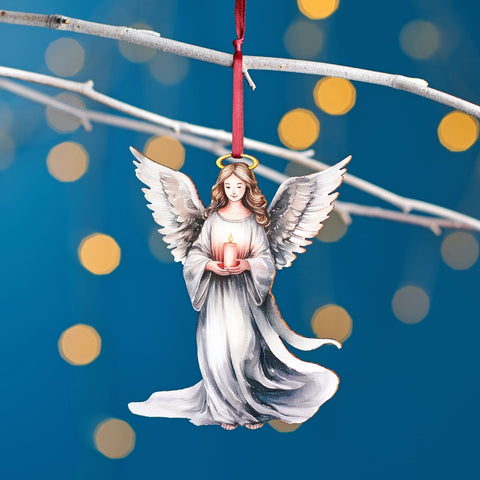 Oakdene Designs Christmas Decorations Traditional Angel Wooden Christmas Decoration