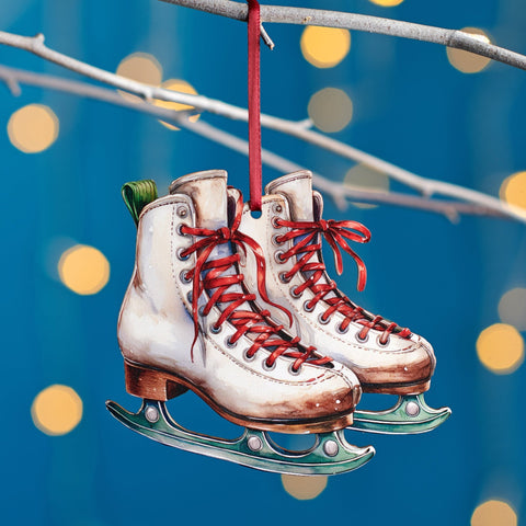 Oakdene Designs Christmas Decorations Traditional Pair Of Ice Skates Hanging Christmas Decoration