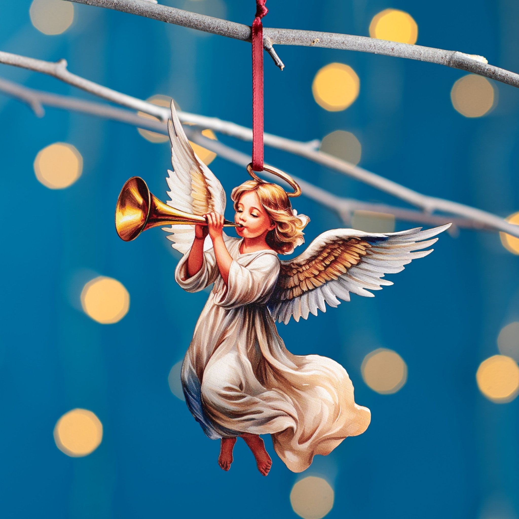 Oakdene Designs Christmas Decorations Trumpeting Angel Traditional Hanging Christmas Decoration