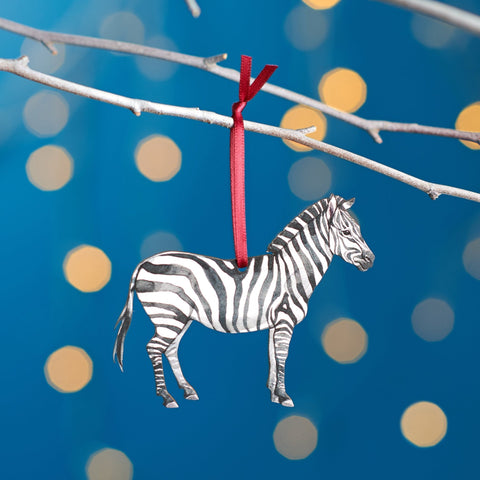 Oakdene Designs Christmas Decorations Zebra Christmas Tree Decoration