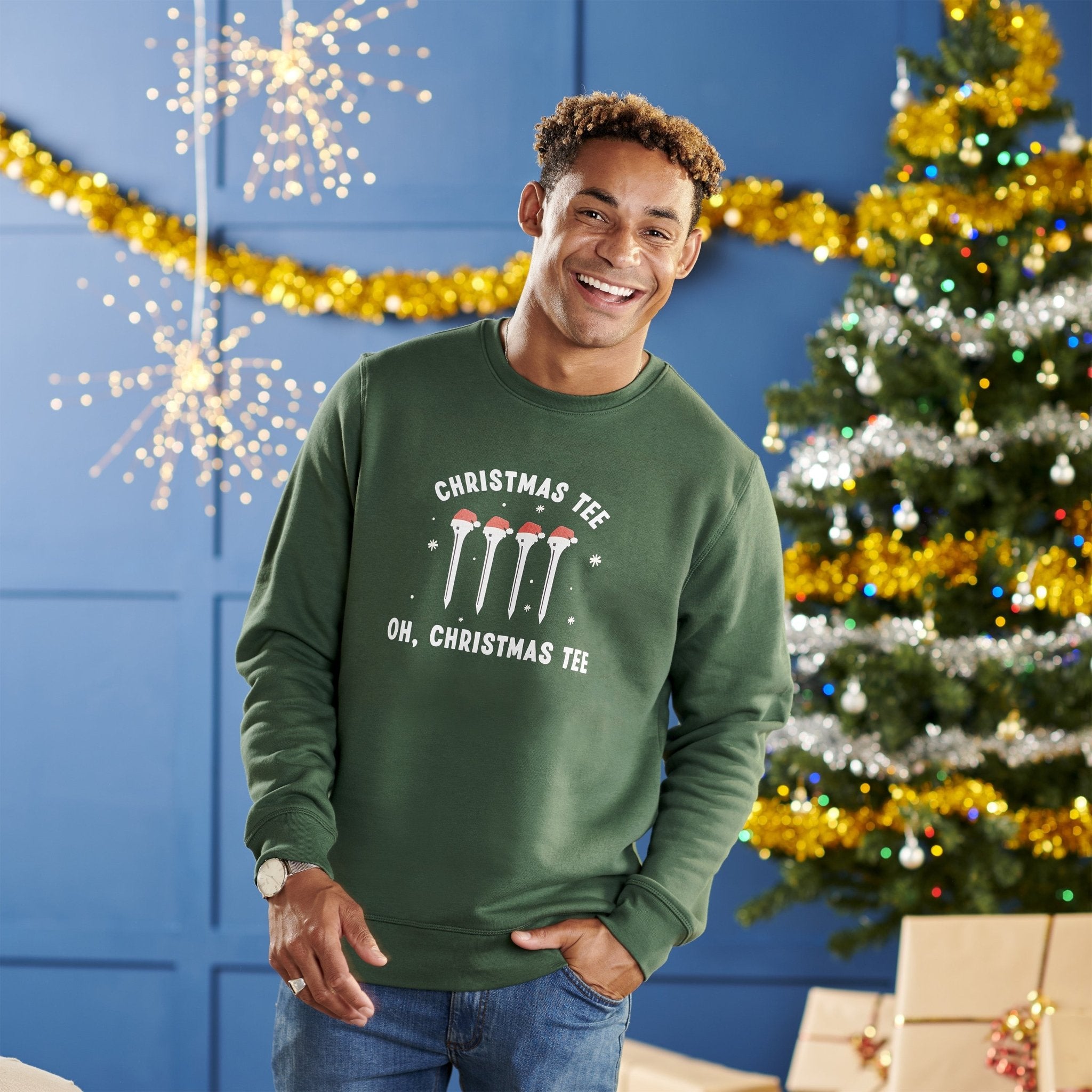 Oakdene Designs Christmas Jumper Men's Christmas Golf Jumper