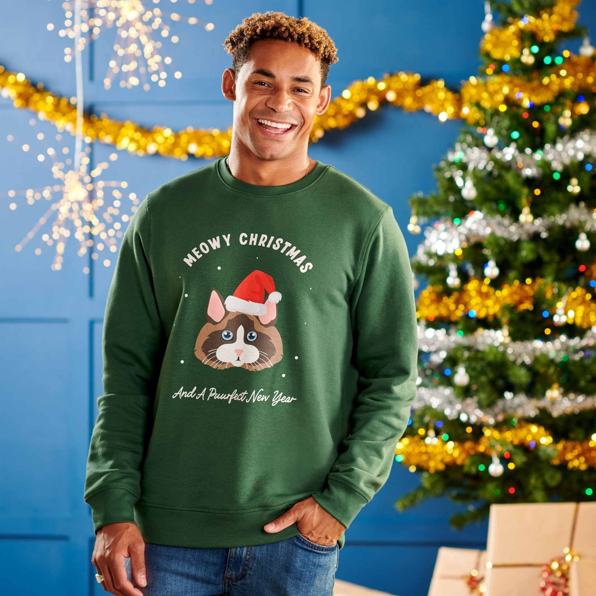 Oakdene Designs Christmas Jumper Personalised Christmas Cat Breed Jumper