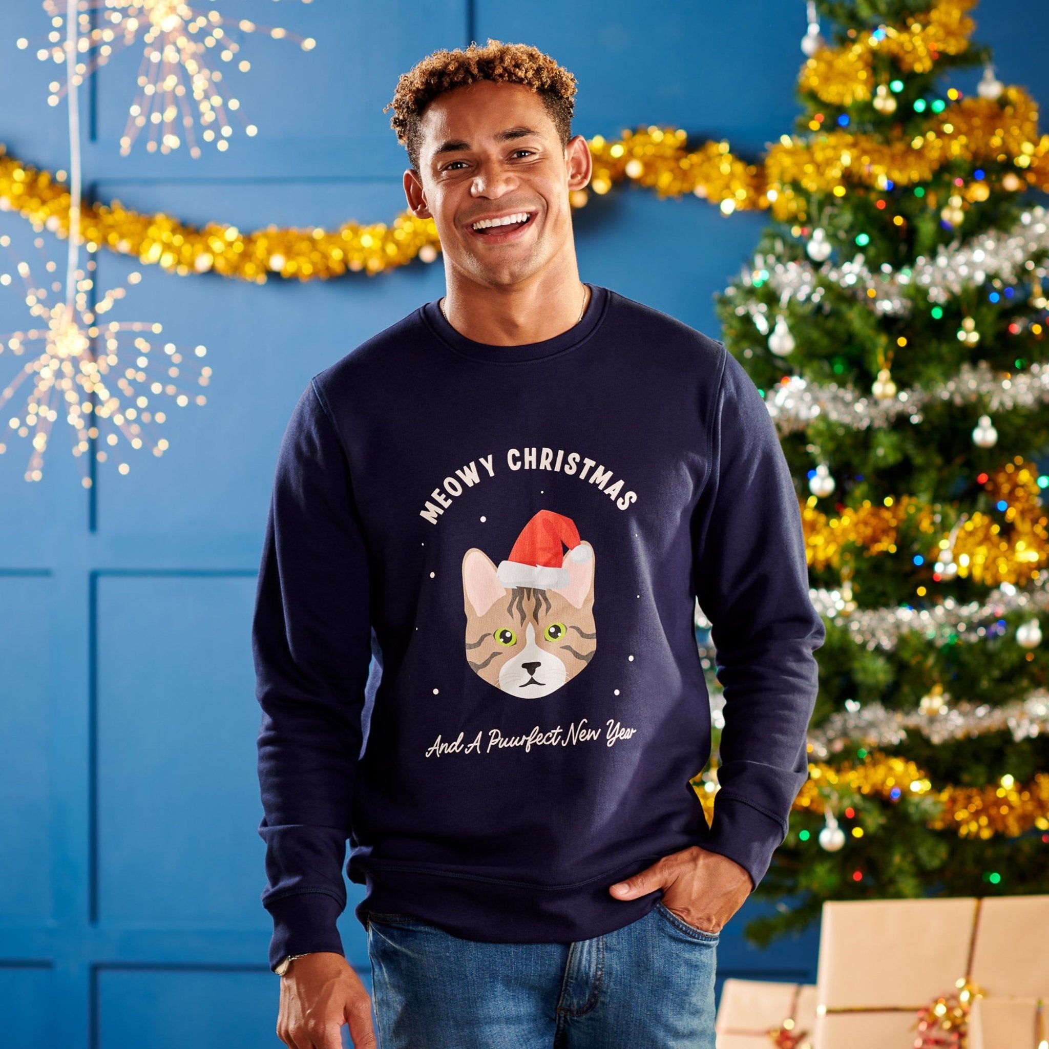 Oakdene Designs Christmas Jumper Personalised Christmas Cat Breed Jumper