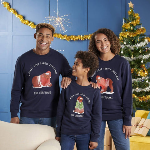 Oakdene Designs Christmas Jumper Personalised Cotton Bear Family Adult Christmas Jumper