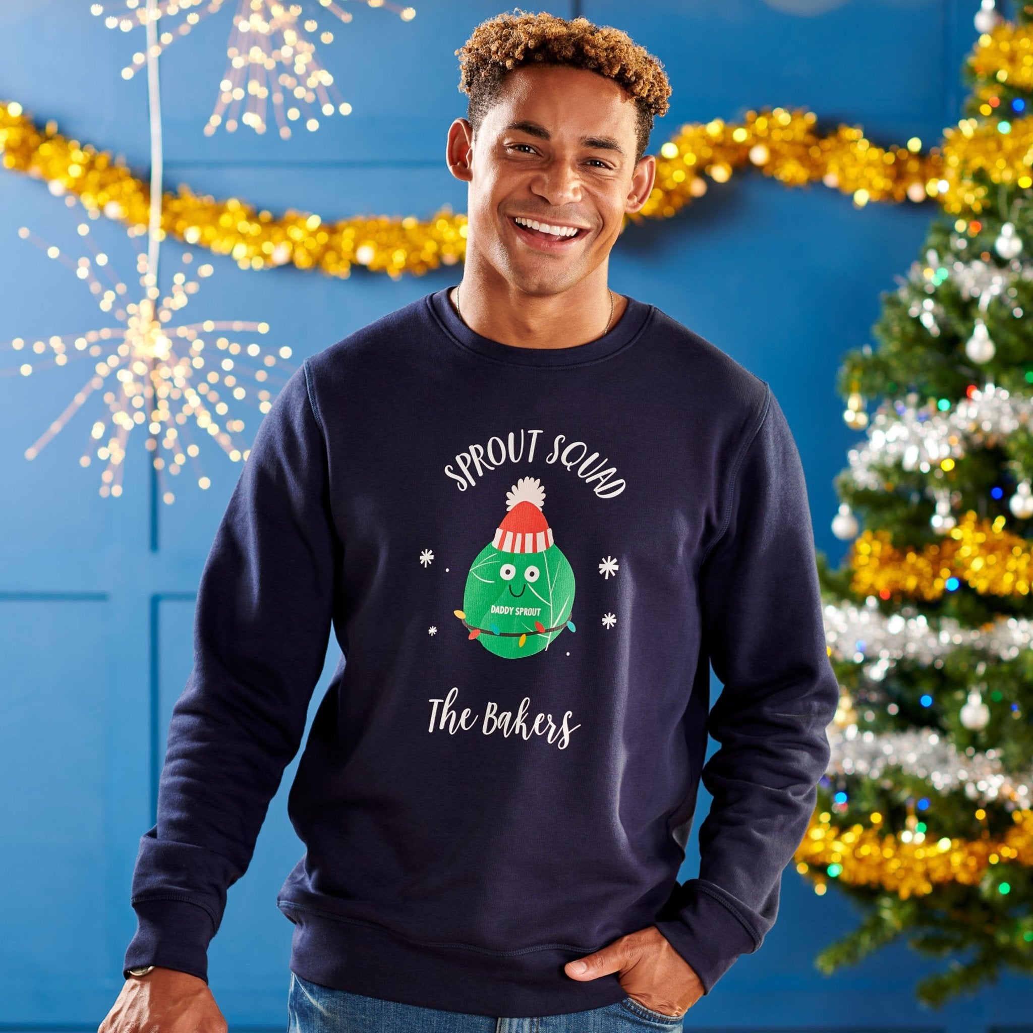 Oakdene Designs Christmas Jumper Personalised Family Adult Sprout Christmas Jumper Set