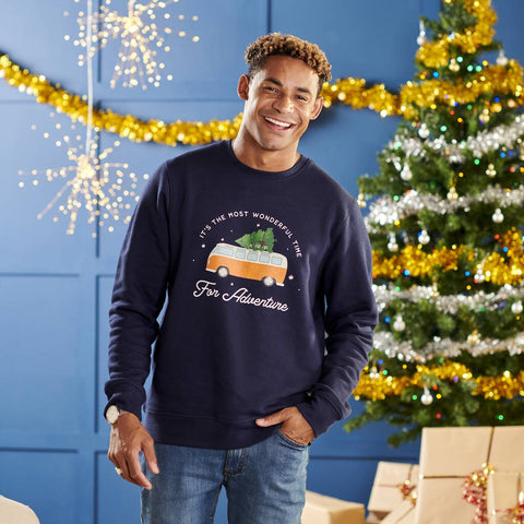 Oakdene Designs Christmas Jumper Personalised Organic Cotton Christmas Campervan Jumper