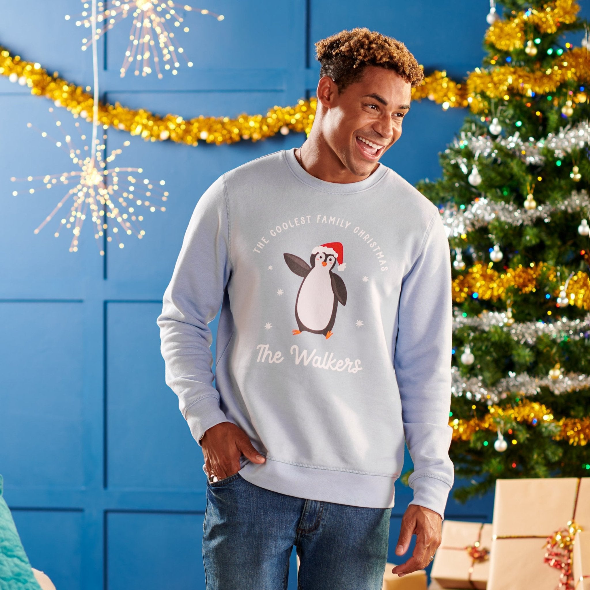 Oakdene Designs Christmas Jumper Personalised Penguin Family Adult Christmas Jumper