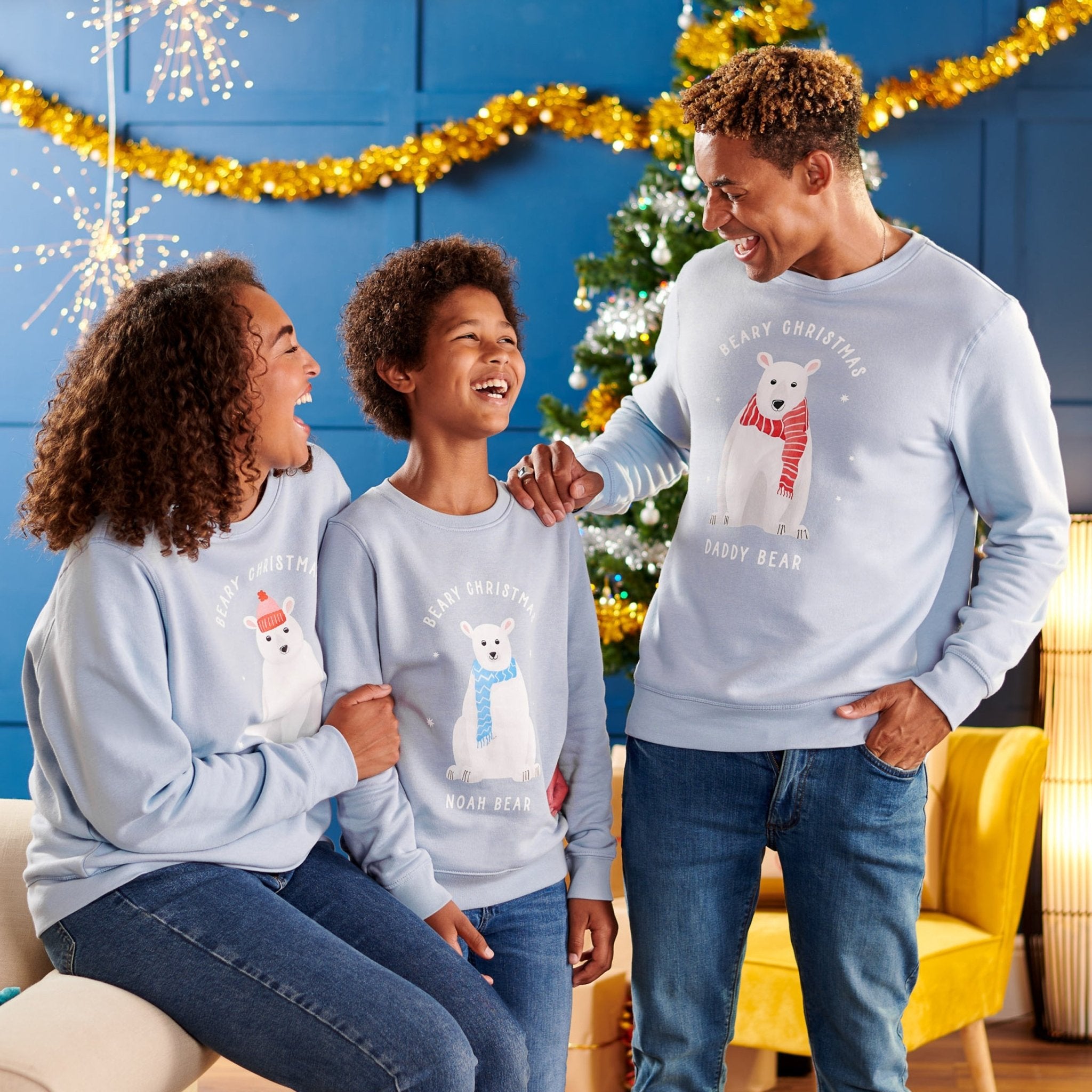 Oakdene Designs Christmas Jumper Personalised Polar Bear Family Adult Christmas Jumper