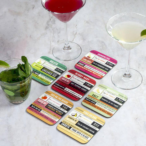 Oakdene Designs Coasters Cocktail Recipe Coaster Set